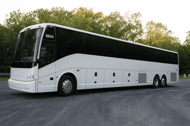 exterior of Charter Bus Rental Lancaster coach bus